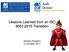 Lessons Learned from an ISO 9001:2015 Transition. Tamara Hueston 12 October 2017