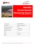 Monthly Environmental Monitoring Report