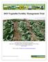 2015 Vegetable Fertility Management Trial