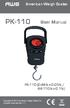 PK-110. User Manual. American Weigh Scales. PK-110 (0-44lb x 0.05lb / lb x 0.1lb)