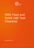 MRS Food and Drink Hall Test Checklist