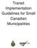 Transit Implementation Guidelines for Small Canadian Municipalities