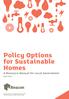 Policy Options for Sustainable Homes A Resource Manual for Local Government