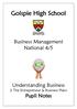 Golspie High School. Business Management National 4/5. Understanding Business 2 The Entrepreneur & Business Plans Pupil Notes