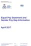 Equal Pay Statement and. Gender Pay Gap Information