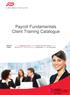 Payroll Fundamentals Client Training Catalogue