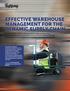 EFFECTIVE WAREHOUSE MANAGEMENT FOR THE DYNAMIC SUPPLY CHAIN