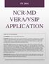 NCR-MD VERA/VSIP APPLICATION
