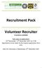 Recruitment Pack. Volunteer Recruiter