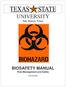 UNIVERSITY BIOSAFETY MANUAL. San Marcos, Texas. Risk Management and Safety (512)