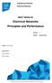 Electrical Networks Principles and Performance