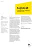 Signpost. EY Newsletter for Government and Public Sector. Inside: Implementation of diagnostic services on PPP: A case of Jharkhand...