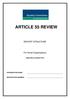 ARTICLE 55 REVIEW REPORT STRUCTURE. For Small Organisations. (Appendices updated 2014) ORGANISATION NAME: REGISTRATION NUMBER:
