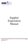 Supplier Expectation Manual