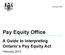 Pay Equity Office A Guide to Interpreting Ontario s Pay Equity Act