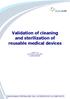 Validation of cleaning and sterilization of reusable medical devices