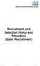 Recruitment and Selection Policy and Procedure (Safer Recruitment)