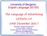 University of Bergamo English Language (92105) The Language of Advertising LESSON 19 14th December 2017