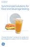 Synchronized solutions for food and beverage testing