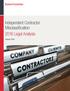 Independent Contractor Misclassification: 2016 Legal Analysis. January 2016