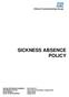 SICKNESS ABSENCE POLICY