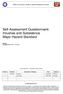 Self Assessment Questionnaire Inrushes and Subsidence Major Hazard Standard
