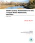 Water Quality Assessment for the Tongue River Watershed, Montana