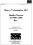 Osprey Technologies, LLC. Quality Manual ISO9001:2008 Rev -