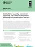 Institutional capacity assessment approach for national adaptation planning in the agriculture sectors