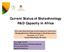 Current Status of Biotechnology R&D Capacity in Africa