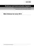 GCSE. Business and Communication Systems. Mark Scheme for June 2010