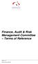 Finance, Audit & Risk Management Committee Terms of Reference