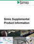 Simio Supplemental Product Information