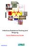 Infectious Substance Packing and Shipping Quick Reference Guide