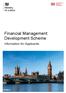 Financial Management Development Scheme. Information for Applicants