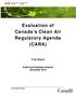 Evaluation of Canada s Clean Air Regulatory Agenda (CARA)