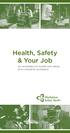 Health, Safety & Your Job