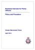 Business Interests for Police Officers. Policy and Procedure. Greater Manchester Police