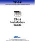 TF-14. TF-14 Installation Guide
