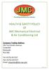 HEALTH & SAFETY POLICY Of JMC Mechanical Electrical & Air Conditioning Ltd