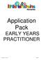 Application Pack EARLY YEARS PRACTITIONER