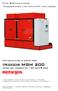 INdoor MGM 200 Natural Gas - emissions NOx < 500 5%O2. Type Specifications Co-generation Unit with MAN Gas Engine