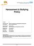 Harassment & Bullying Policy