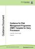 Guidance Document. Guidance for Risk Management Programme (RMP) Template for Dairy Processors. Liquid Milk, Domestic Supply.