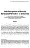User Perceptions of Private Paratransit Operation in Indonesia
