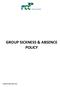 GROUP SICKNESS & ABSENCE POLICY