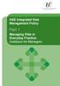 HSE Integrated Risk Management Policy. Part 1. Managing Risk in Everyday Practice Guidance for Managers