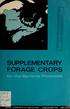 flll.l o 55 m -H SUPPLEMENTARY FORAGE CROPS for the Maritime Provinces CANADA DEPARTMENT OF AGRICULTURE PUBLICATION