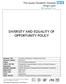 DIVERSITY AND EQUALITY OF OPPORTUNITY POLICY