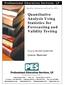 Quantitative Analysis Using Statistics for Forecasting and Validity Testing. Course #6300/QAS6300 Course Material